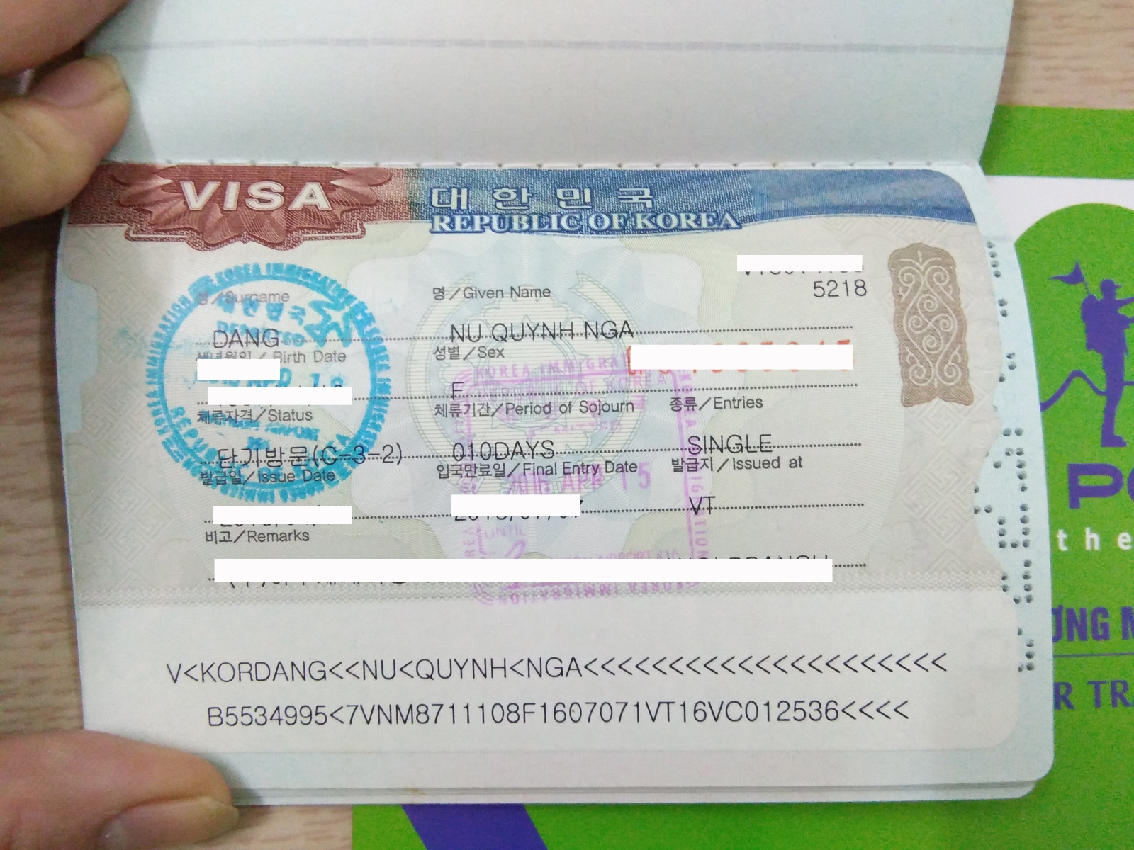 Chúc mừng visa Hàn Quốc